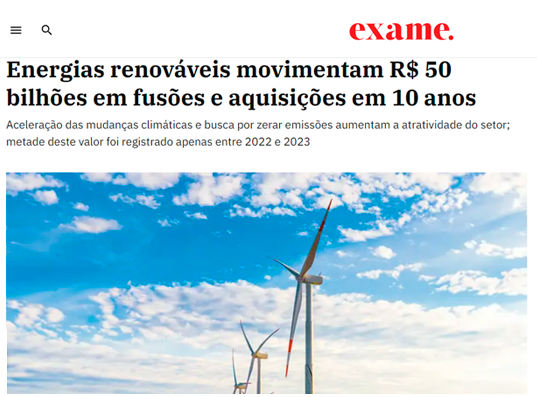 Energias renováveis movimentam R$ 50 bilhões em fusões e aquisições em 10 anos